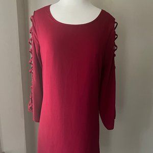 Red Dress with Cut Out Sleeves